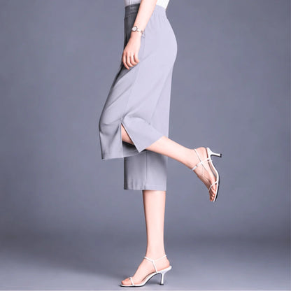 Women's Side Slit Wide Leg Trousers