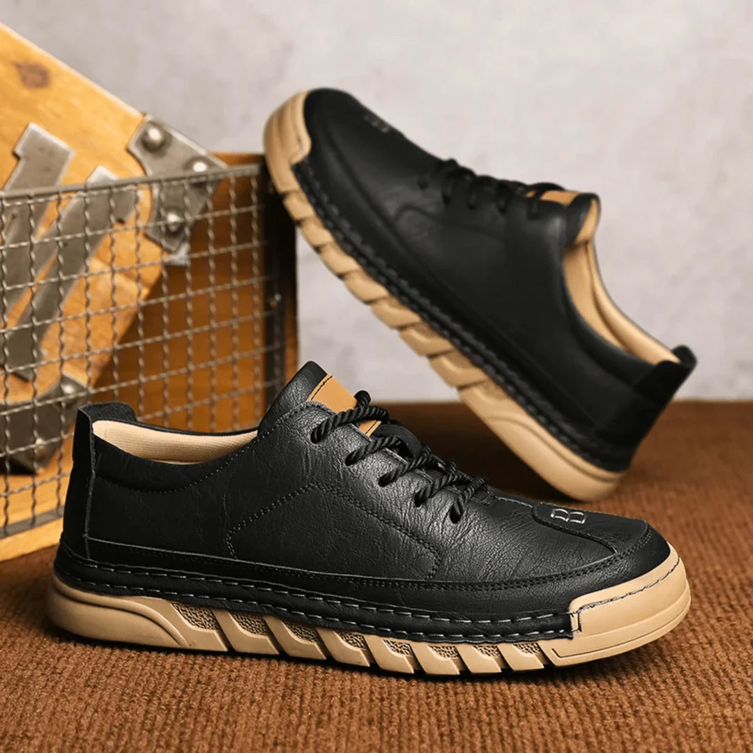 Men’s Full-Grain Leather Tailored City Trainers