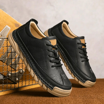 Men’s Full-Grain Leather Tailored City Trainers