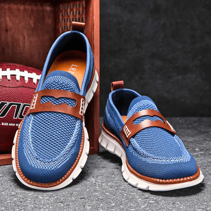 Men’s Contrast-Trim Knitted Loafers