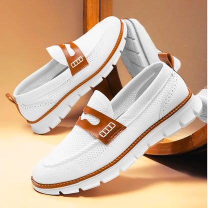 Men’s Contrast-Trim Knitted Loafers