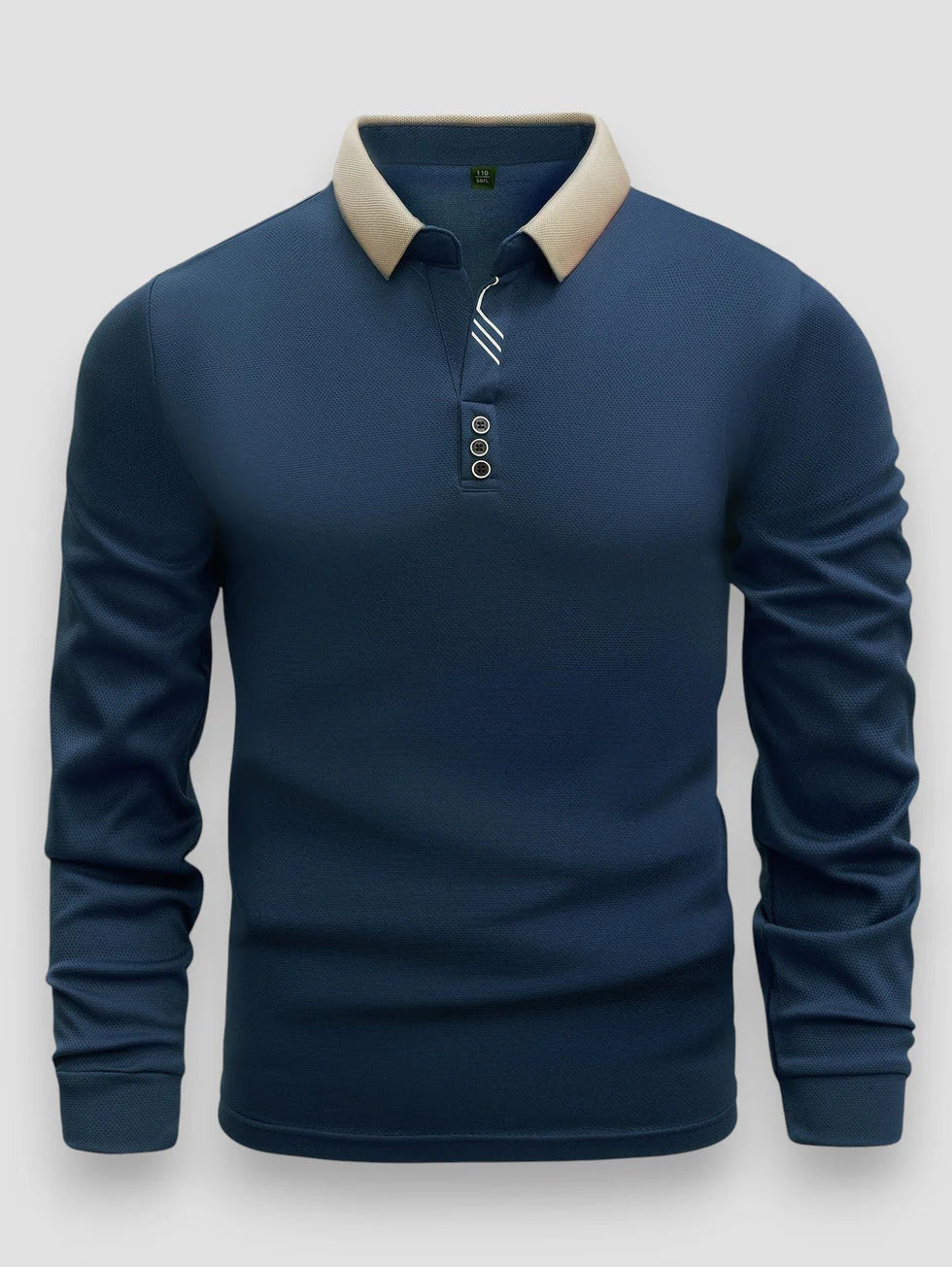 Men’s Long Sleeve Textured Polo Shirt