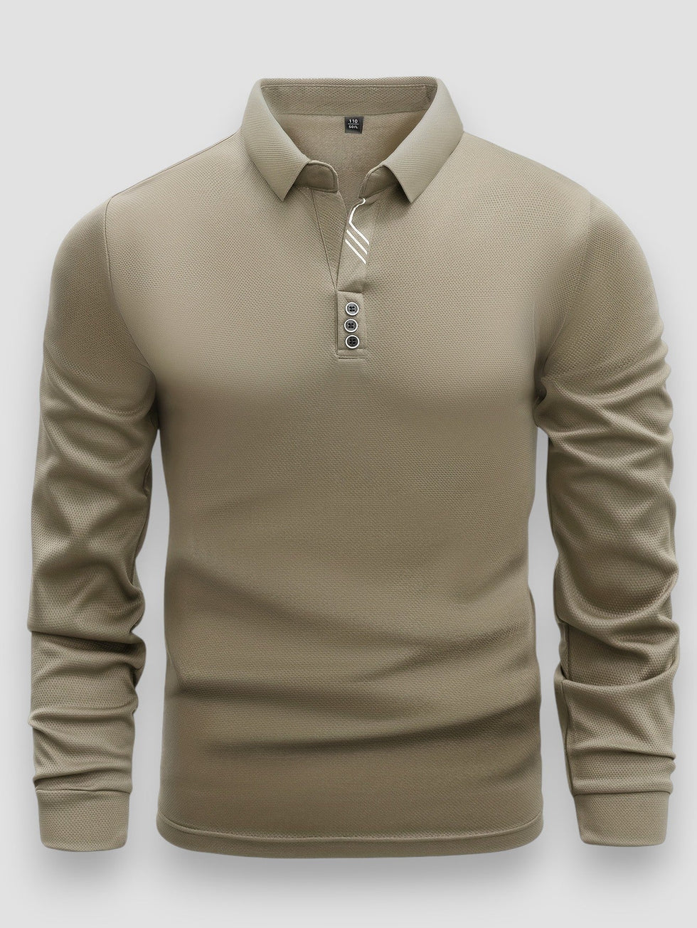 Men’s Long Sleeve Textured Polo Shirt