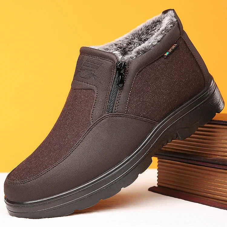 Men's Warm Snow Boots Waterproof Non-Slip Winter Fleece Shoes