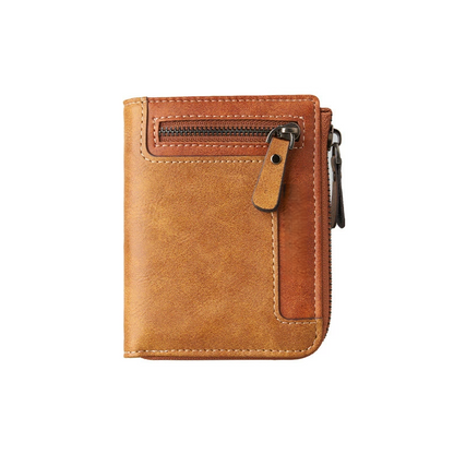 Men’s Premium Zipper Leather Card Wallet