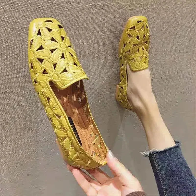 2024 New Style Soft Sole and Comfortable Women's Hollow Out Flat Shoes