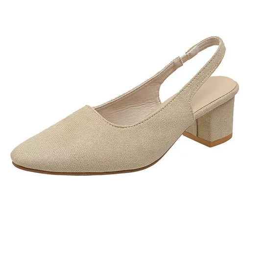 Women's Solid Color Chunky Heels