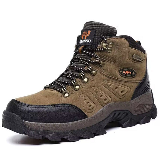Men's Mountaineering Ankle Support Hiking Boots Waterproof Non-Slip Wide Toe Tactical Boots (Durability Upgrade)