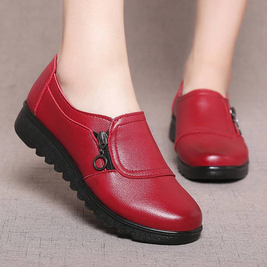 Casual Leather-Look Round Head Shoes