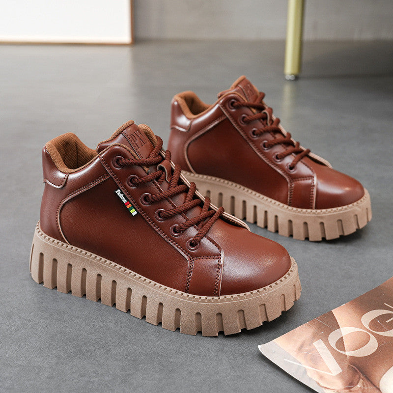 New High Top Casual Leather-Look Shoes
