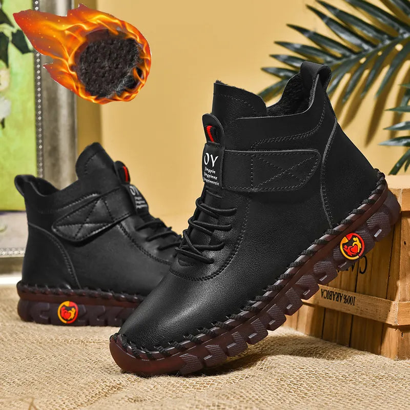Comfortable Handmade Leather-look Foot Sneaker Boots