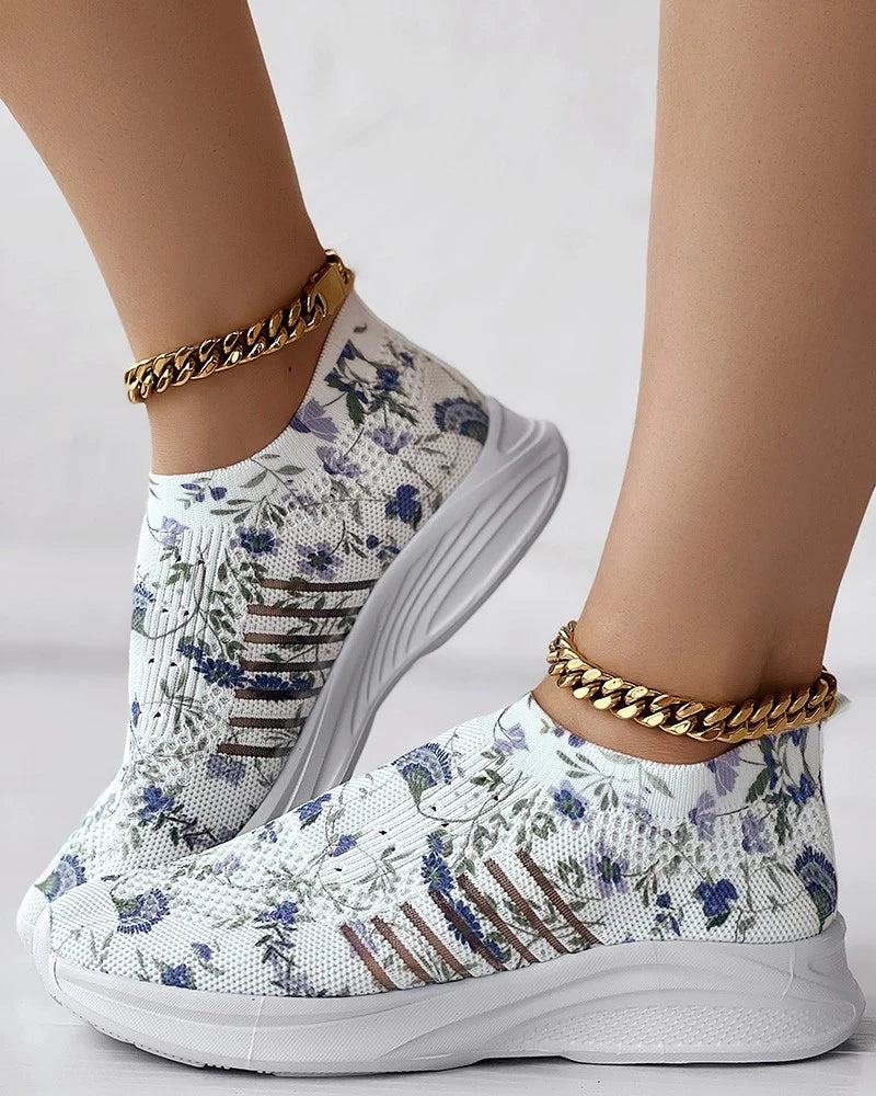 Women's Flower Rhinestone Sneakers