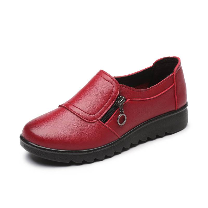 Casual Leather-Look Round Head Shoes