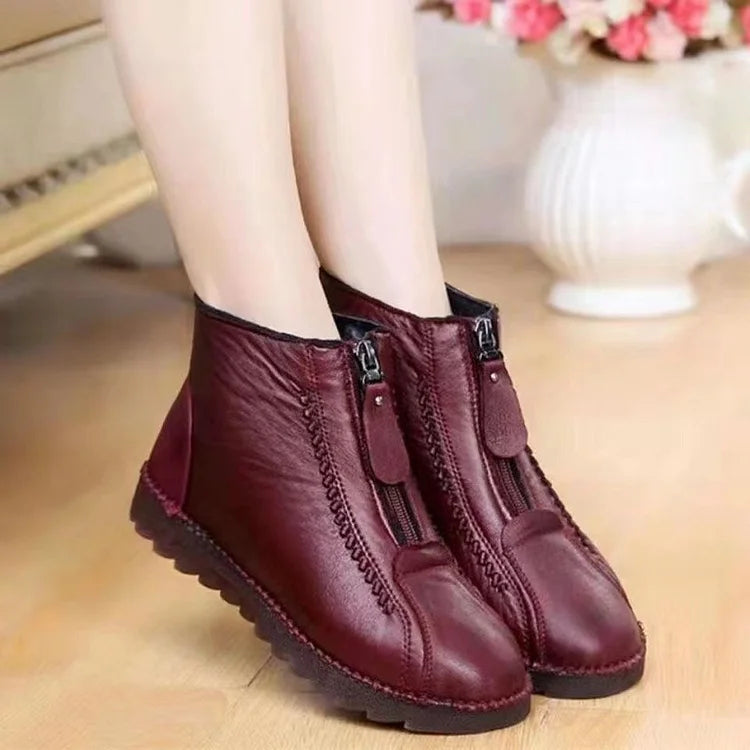 Women's Leather-Look Non-Slip Ankle Boots