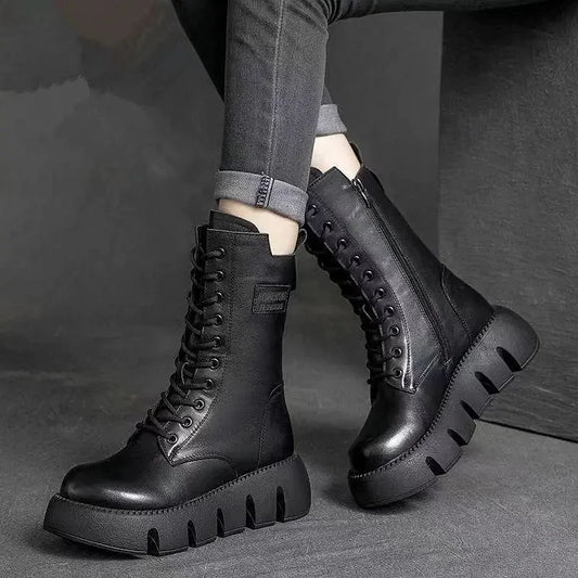Zippered high top fleece women's boots