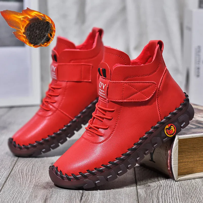 Comfortable Handmade Leather-look Foot Sneaker Boots