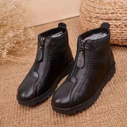 Women's Leather-Look Non-Slip Ankle Boots