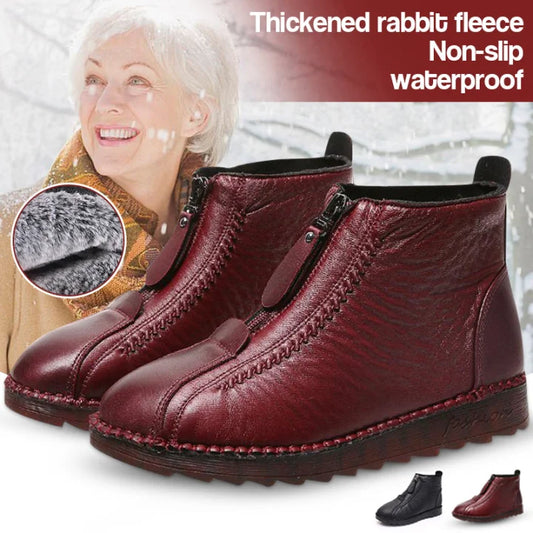 Women's Leather-Look Non-Slip Ankle Boots