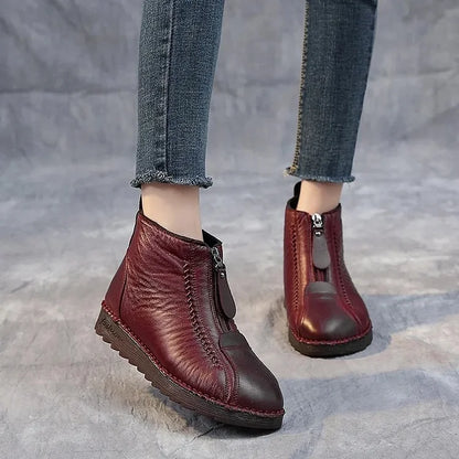Women's Leather-Look Non-Slip Ankle Boots