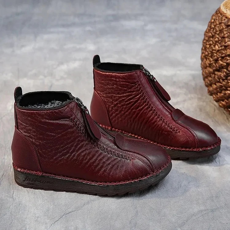Women's Leather-Look Non-Slip Ankle Boots