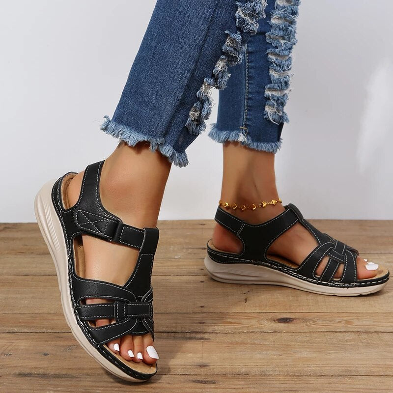 Leather-Look Casual Sandals
