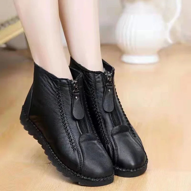 Women's Leather-Look Non-Slip Ankle Boots