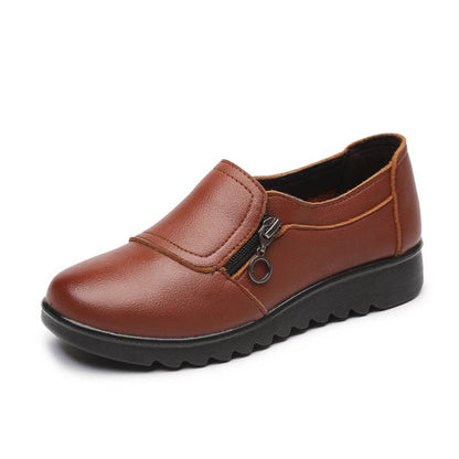 Casual Leather-Look Round Head Shoes