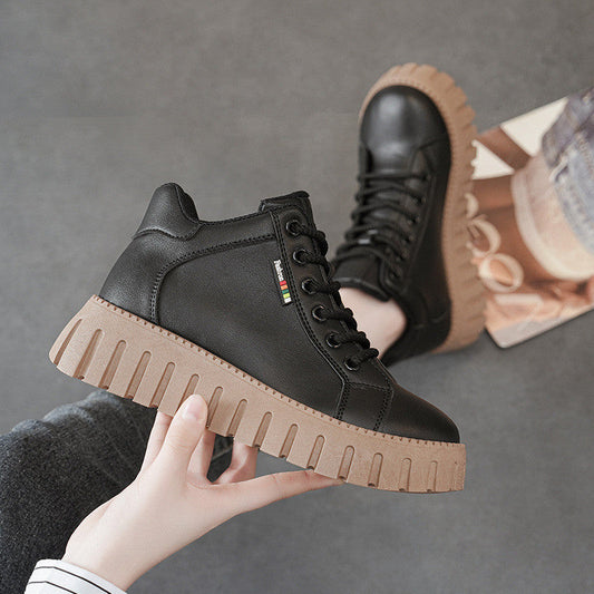 New High Top Casual Leather-Look Shoes