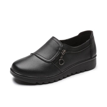 Casual Leather-Look Round Head Shoes