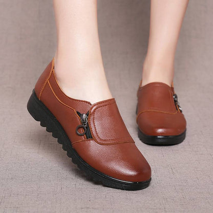 Casual Leather-Look Round Head Shoes