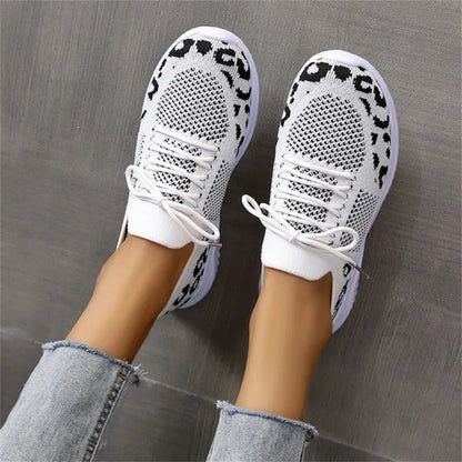 Leopard Print Lace-up Sneakers