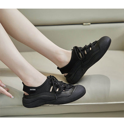 Summer thick sole hollow white shoes