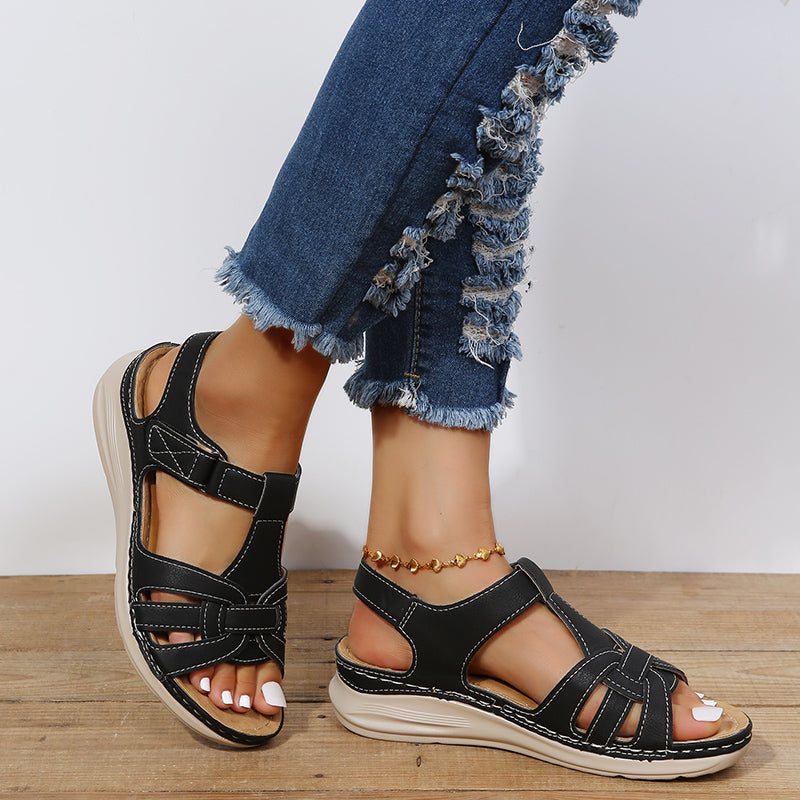 Leather-Look Casual Sandals