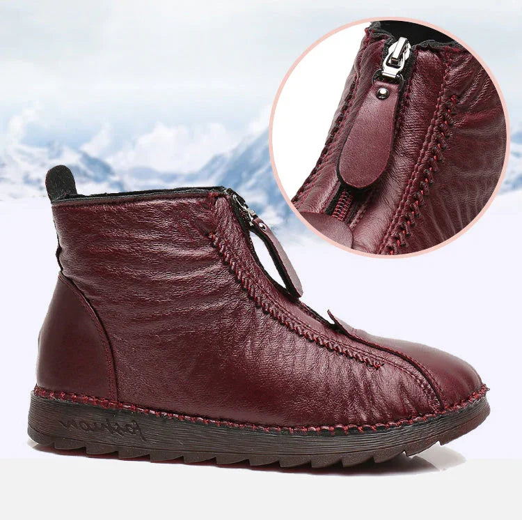 Women's Leather-Look Non-Slip Ankle Boots