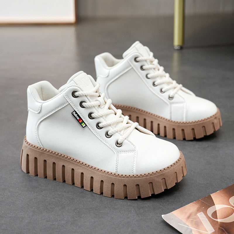 New High Top Casual Leather-Look Shoes