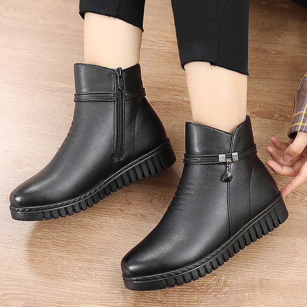 Women's Waterproof Warm Leather-Look Boots
