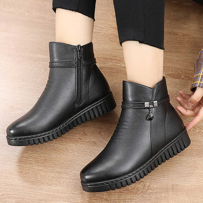 Women's Waterproof Warm Leather-Look Boots