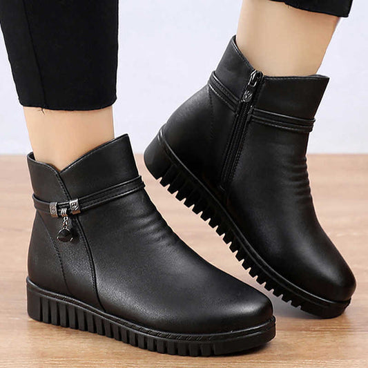 Women's Waterproof Warm Leather-Look Boots
