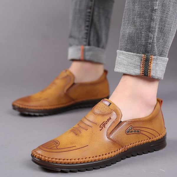 Men's Casual Fashionable Soft-Sole Leather-Look Shoes