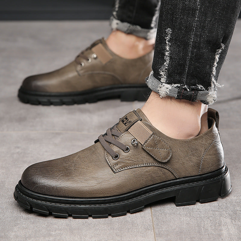 Vintage polished big-toe work shoes for men