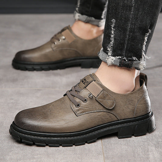 Vintage polished big-toe work shoes for men
