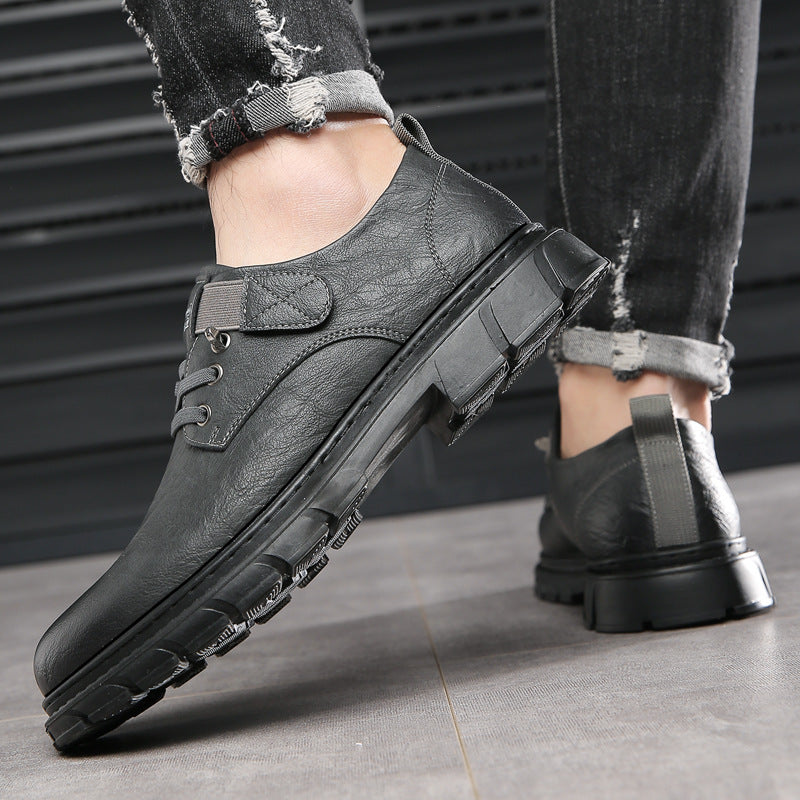 Vintage polished big-toe work shoes for men