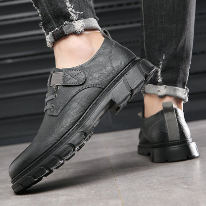 Vintage polished big-toe work shoes for men