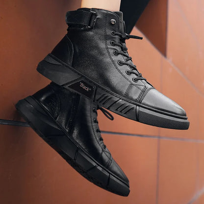 Casual British Black Boots