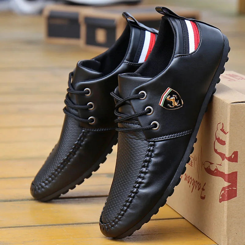 Italian Leather-Look Driving Shoes