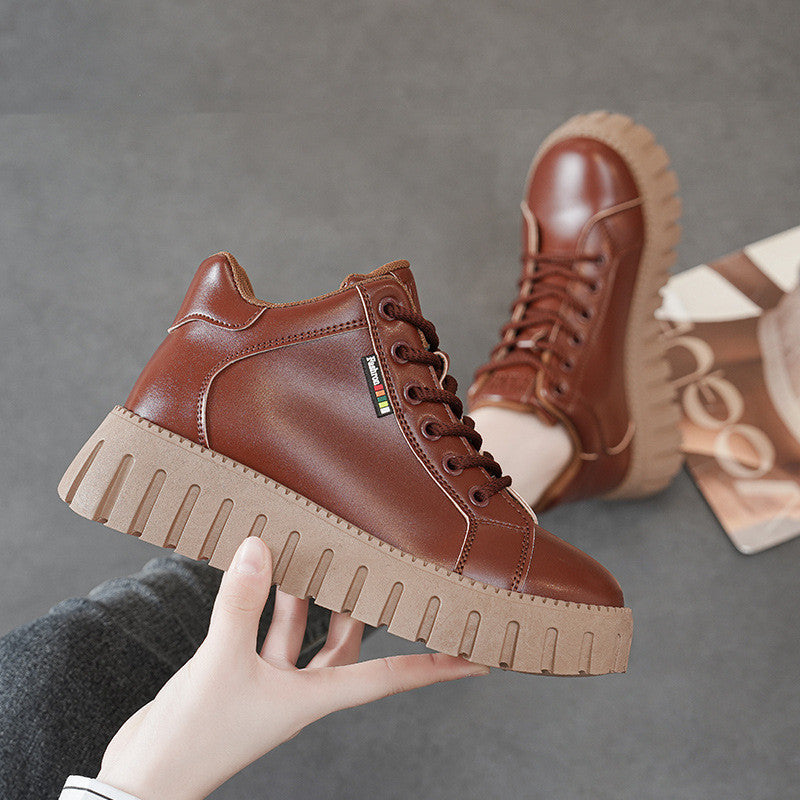 New High Top Casual Leather-Look Shoes