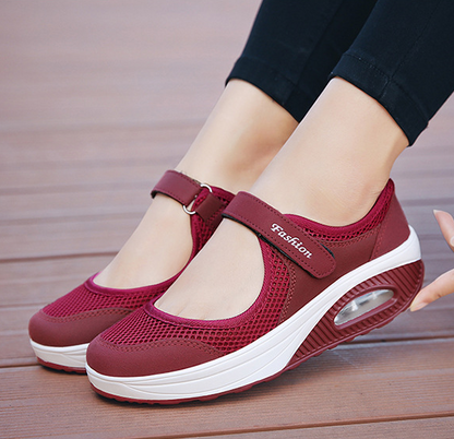 Womens stretchable breathable lightweight walking shoes